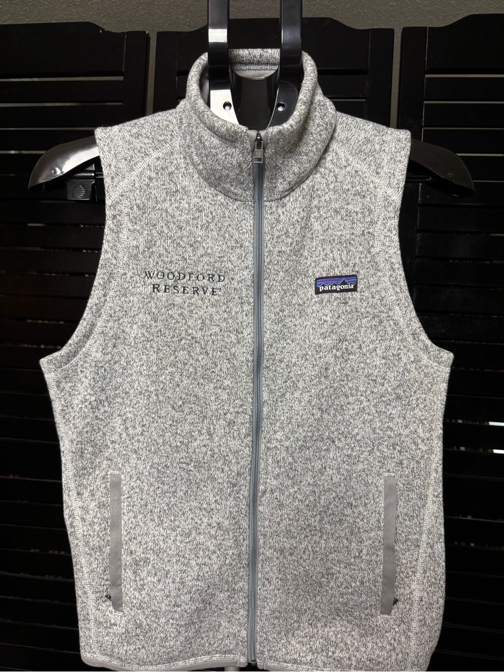 Patagonia Gray Marled Fleece Vest with Embroidered Logo